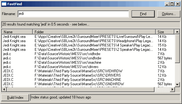 FastFind screenshot