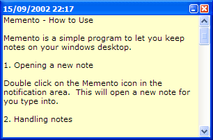 Memento screenshot